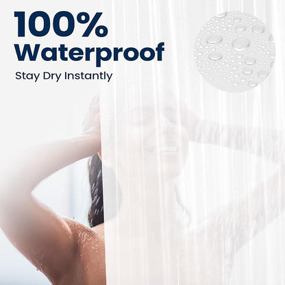 downluxe Shower Curtain Liner, PEVA Plastic Shower Liner with 3 Magnets, 72" x 72" Waterproof Bathroom Curtain, White, 1 Pack
