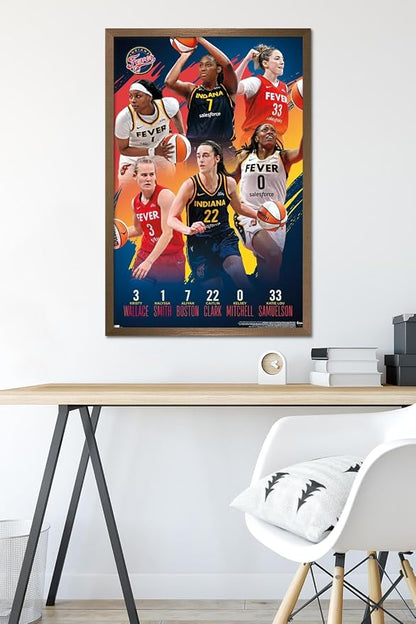 Trends International WNBA Indiana Fever -Team 24 Wall Poster, 34L x 22.4W, Bronze Framed Version
