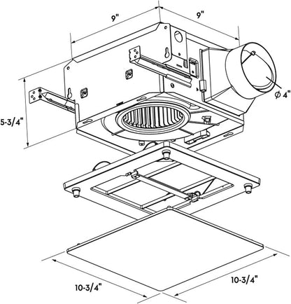 Good Housekeeping 84006 PowerFlow Pro Series 110 CFM 1.1 Sones Bathroom Exhaust Ventilation Fan