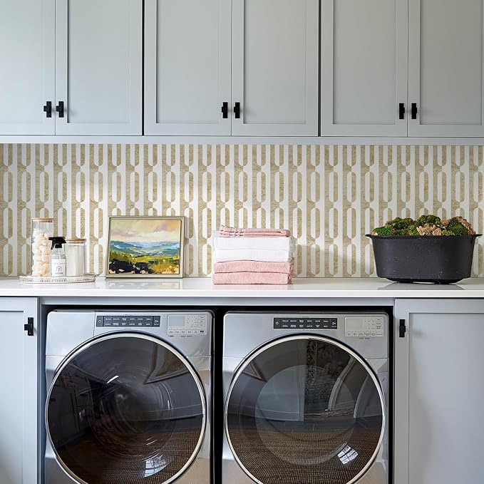 STICKGOO Peel and Stick Backsplash Tiles 12"x12", Waterproof Stick on Kitchen & Bathroom Backsplash, PVC Self Adhesive Wall Tiles for Fireplace, White/Yellow Slate (10 Sheets)