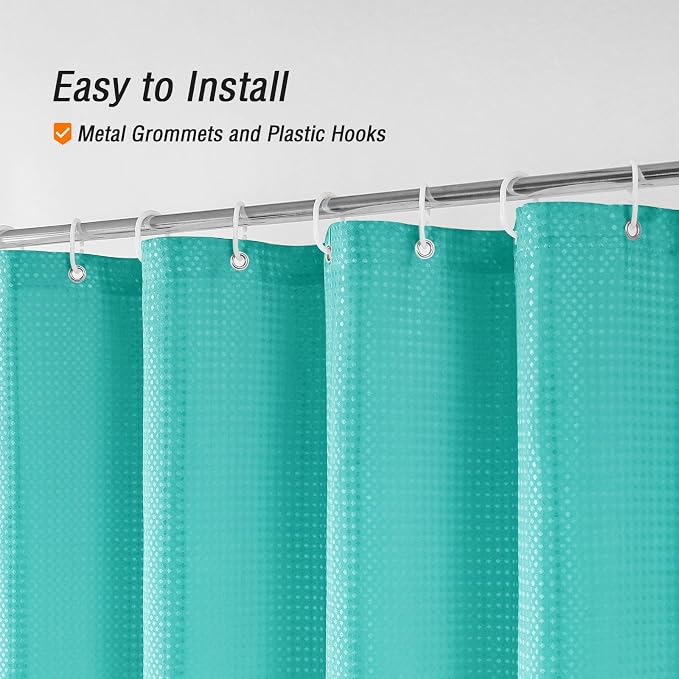 Teal Grey Ombre Fabric Shower Curtain for Bath Decor, 72 x 72 | Teal Grey Gradient Fabric Shower Curtain, Cloth-Textu Bathroom Curtains Shower Set, Water Repellent and Machine Washable