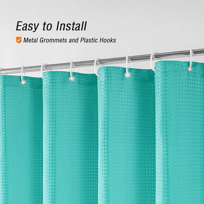 Teal Grey Ombre Fabric Shower Curtain for Bath Decor, 72 x 72 | Teal Grey Gradient Fabric Shower Curtain, Cloth-Textu Bathroom Curtains Shower Set, Water Repellent and Machine Washable