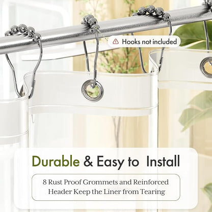 Bathway Shower Stall Curtain Liner, Clear Shower Curtain Liner Plastic 48 x 72 PEVA Waterproof Shower Curtain Liner with 2 Magnets and 8 Rustproof Grommet Holes, Lightweight Shower Liner Bathroom