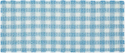 TYUU Waffle Runner Rug Bathroom, Long Cute Bath Mat, 60x24 Blue & White | Super Absorbent Quick Dry Bath Rug, Non-Slip Backing, Soft Waffle Washable Farmhouse Bathroom Mats, Tub, Shower & Home Decor