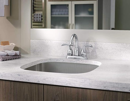Moen Idora Chrome Two-Handle Centerset Bathroom Sink Faucet with Drain Assembly, 84115