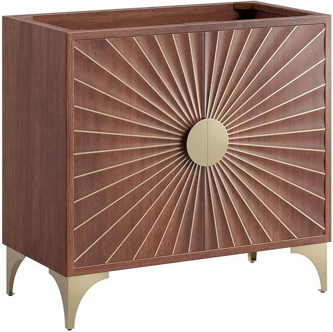 Modway Daylight Bathroom Vanity Cabinet-Sink Basin Not Included, 36 Inch, Walnut