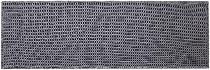 TYUU Waffle Runner Rug Bathroom, Long Boho Bath Mat, 72x24 Grey | Super Absorbent Quick Dry Bath Rug, Non-Slip Backing, Soft Waffle Washable Farmhouse Bathroom Mats, Tub, Shower & Home Decor