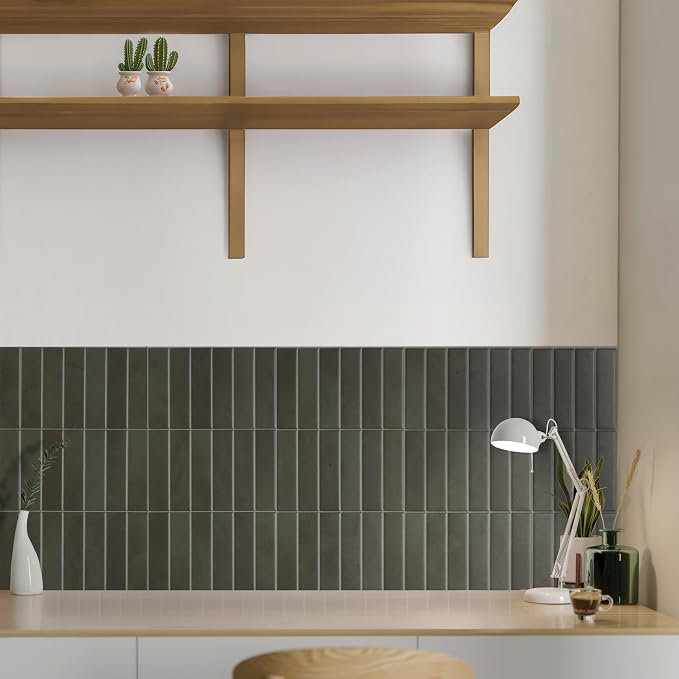 Smart Tiles Peel and Stick backsplash, Stacked Smoke Gray, 11.43"x9" | Pack of 5 (3.5 sq ft), Matte, Heat/Moisture Resistant, Low VOC, Kitchen/Bathroom, Renter Friendly, Made in Canada