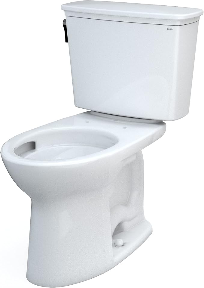 TOTO Drake Transitional Two-Piece Elongated 1.28 GPF Universal Height TORNADO FLUSH Toilet with CEFIONTECT, Cotton White - CST786CEFG#01