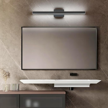 LED Modern Bathroom Vanity Light Fixtures (32-Inch, Cool White 6000K), Modern Acrylic Bathroom Wall Lighting Fixtures for Bathroom Over Mirror, Matte Black