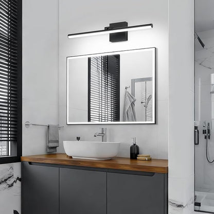 LED Bathroom Vanity Light, Modern Bathroom Light Fixture Over Mirror (Cool White 6000K), Vanity Light Bar with Angle Adjustable, 24 Inch, Black