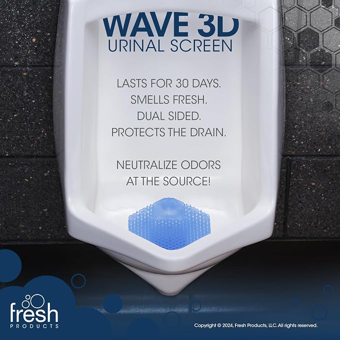 Fresh Products Wave 3D Urinal Screen Deodorizer, Cotton Blossom, 10 packs