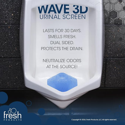 Fresh Products Wave 3D Urinal Screen Deodorizer, Cotton Blossom, 10 packs