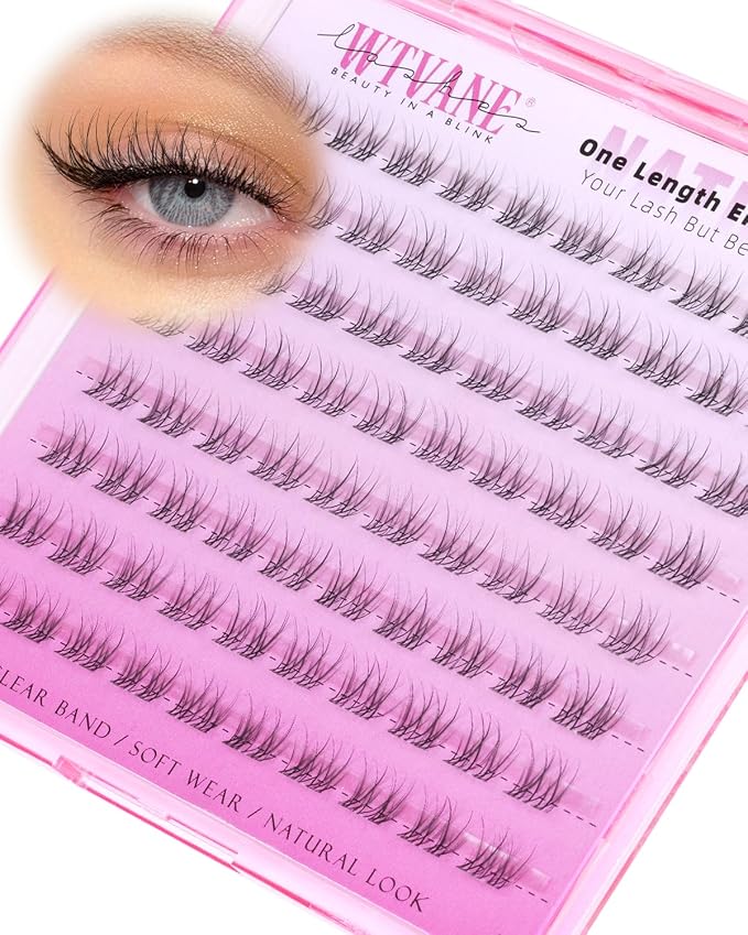 Natural Lash Clusters Only 8mm Cluster Eyelash Extensions Short Lashes Cluster Wispy Eyelash Clusters Velure Lash Extensions with Soft Clear Band Pestañas Postizas Naturales Glasses Friendly