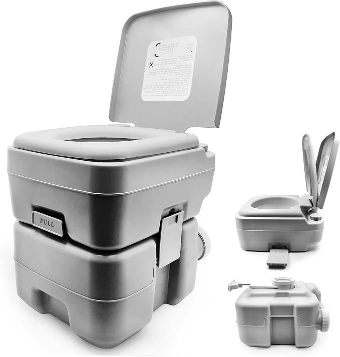 HTTMT- ET-Toilet001-5 Gallon 20L Portable Toilet Flush Travel Camping Outdoor/Indoor Potty Commode