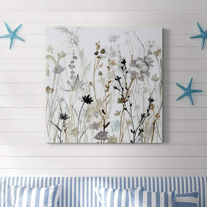 Renditions Gallery Wildflower Mist Wall Art, Premium Gallery Wrapped Canvas Decor, Ready to Hang, 32 in H x 32 in W, Made in America Print (AZS-WC21-19227-R-3232-MK)