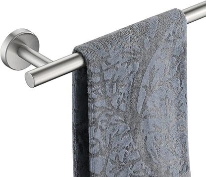 JQK Towel Bar Brushed Steel, 19 Inch 304 Stainless Steel Thicken 0.8mm Towel Rack Bathroom, Towel Holder Wall Mount, Useable Length 16 Inch TB110L16-BN