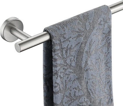 JQK Bath Towel Bar, 27 Inch 304 Stainless Steel Thicken 0.8mm Towel Rack Bathroom, Towel Holder Brushed Finished Wall Mount, Useable Length 24 Inch, TB110L24-BN