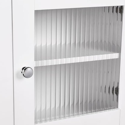 RiverRidge Prescott Bathroom Wall Cabinet - Bathroom Cabinet with Reeded Glass, Soft-Close Hinges & Adjustable Shelf - Slim Medicine Cabinet for Small Spaces