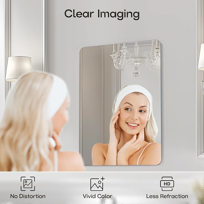 Frameless Bathroom Mirror for Over Sink, 22x30 Inch | Rectangular Vanity Mirror for Wall, Shatterproof Tempered Mirror for Living Room, Bedroom, Entryway Upgrade & Remodel