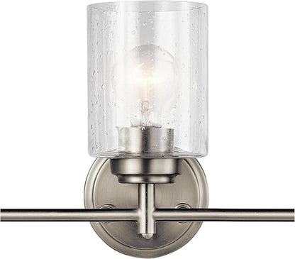Kichler Winslow 21.5" Vanity Light in Brushed Nickel, 3-Light Transitional Bathroom Light with Clear Seeded Glass. (21.5" W x 9.25" H), 45886NI