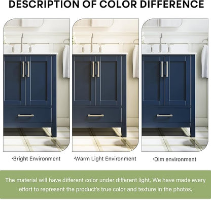 60-Inch Bathroom Vanity with Sink, 4 Soft-Close Doors and 6 Soft-Close Drawers, Bathroom Freestanding Vanity with Cultured Marble Countertop, Navy Blue Vanity with Brushed Nickel Handles