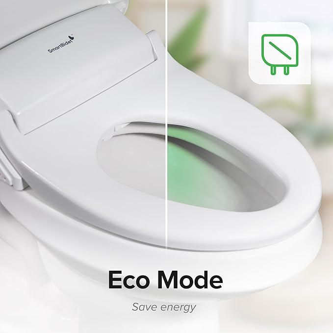 SmartBidet® SB-1200 Luxury Advanced Electric Smart Bidet Elongated White Toilet Seat, with Remote control, Endless Warm Water with LED Night Light, Slim Profile