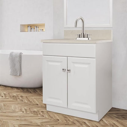 Design House Wyndham Bath Vanity Without Top, 2 Cabinet Doors, for 25-in. x 19-in. Vanity Top, Flush to Floor, Easy Assembly, for Bathroom, White, 21.0 in. L x 24.0 in. W x 31.5 in. H, 597138