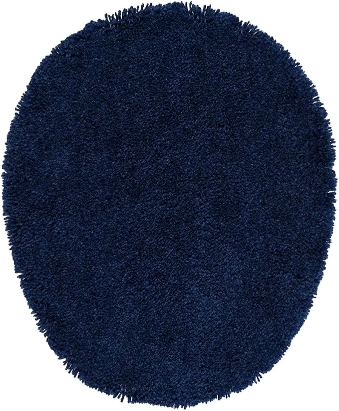 Garland Rug Traditional Nylon Washable Navy 4 Piece Set - Lid, Contour, 2 Bath Rugs - Soft, Absorbent, and Stylish for Your Bathroom
