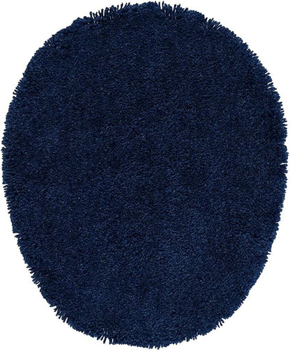Garland Rug Traditional Nylon Washable Navy 4 Piece Set - Lid, Contour, 2 Bath Rugs - Soft, Absorbent, and Stylish for Your Bathroom