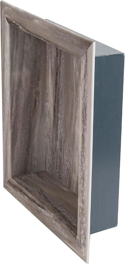 Palisade 17.5 in x 15.5 in Vinyl Shower Niche Louvre Granite | Waterproof Shower Insert