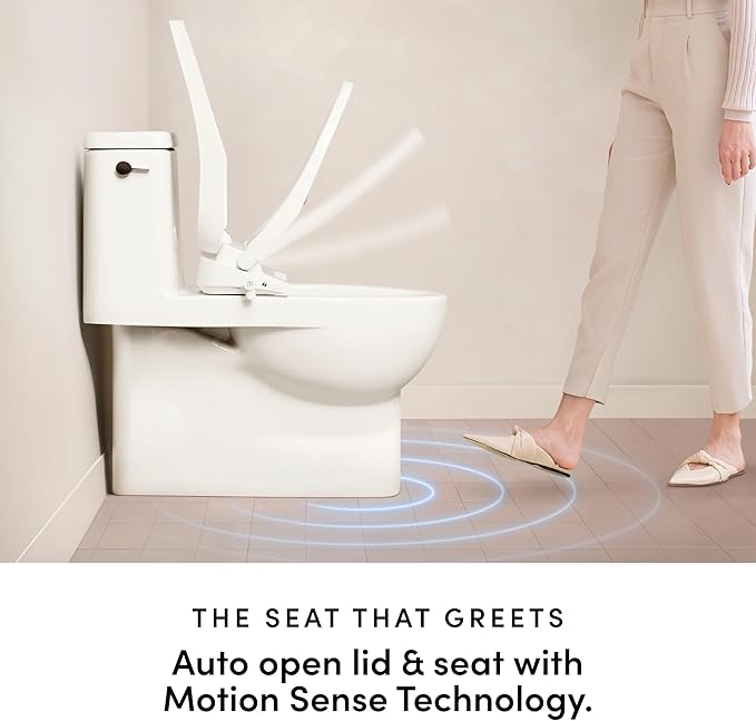 TUSHY Aura Luxury Electric Bidet Seat | Heated Toilet Seat with Temperature Control, Self-Cleaning Nozzle, Instant Adjustable Warm Water & Dryer (Remote Control & Auto Open, Soft Close Lid), Elongated