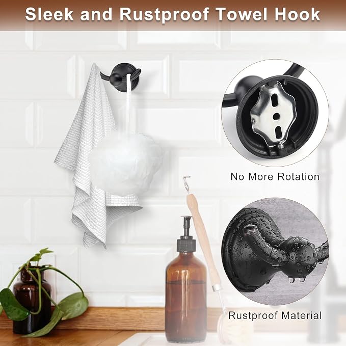 FILTA Bathroom Hardware Set - Oil Rubbed Bronze Towel Rack Set with 4 Pieces Towel Holder and 18 or 24 Inch Towel Bar
