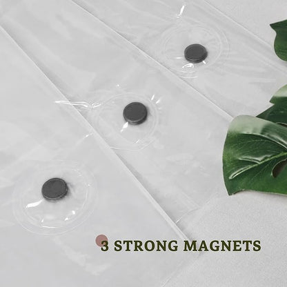 Barossa Design Extra Heavy Duty Shower Curtain Liner Thick - Soft Plastic Shower Liner Waterproof with Grommets & 3 Magnets, Clear, 72"x72" (Pack of 2)