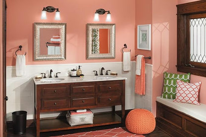 Moen YB2862ORB Eva 2-Light Dual-Mount Bath Bathroom Vanity Fixture with Frosted Glass, Oil Rubbed Bronze