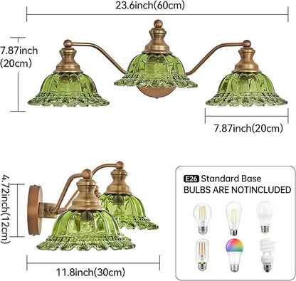Vintage Green 3 Light Vanity Light Bathroom Light