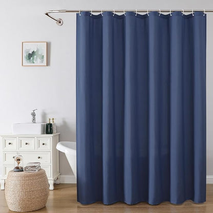 Zora 78 Inch Shower Curtain Set with 12 Plastic Hooks, Plain Fabric Shower Curtain for Bathroom - Long Shower Curtain, Water Resistance, Machine Washable Soft Cloth, 72WX78L, Dusty Blue