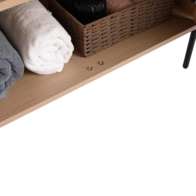 Crownpoint 30 Inch Bathroom Vanity with Sink, Black Sink, White Oak Finish, Full Assembly Required, Elegant Bathroom Vanities for Modern Homes