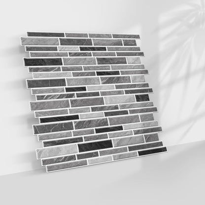 Alwayspon 10 Sheets 12" x12inch Grey Marble Effect Vinyl Tiles, Backsplash, Self-Adhesive Peel and Stick Wall Tile Stickers, Stick on Subway Tiles for Kitchen Bathroom Wall Decor