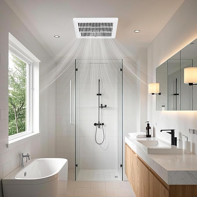 COSTWAY Bathroom Exhaust Fan, Ceiling Mount Ventilation Fan with Galvanized Sheet Housing, 4 Inch Duct Connector, 80 CFM 1.5 Sones Quiet Bath Vent Fan for Home, White