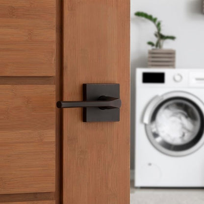Kwikset Lisbon Interior Passage Door Handle, Lever For Closet and Hallway Doors, Reversible Non-Locking Handle Lever, Venetian Bronze