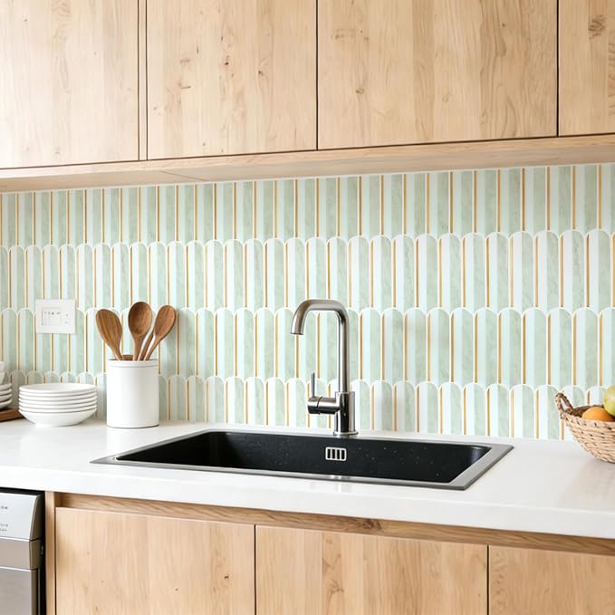 Art3d Arrowhead Design Peel and Stick Backsplash, 10-Pack, Gray & White | 12 x 12 Inch, Thickened Design, Heavy-Duty, Stain-Resistant, Durable, for Kitchen, Living Areas, Ideal for New Home Buyers