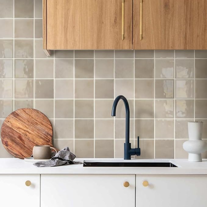 Commomy Thicker Peel and Stick Tiles 10 pcs of 12" x 12" | 3D Adhesive Square Peel and Stick Tiles Backsplash for Kitchen, Bathroom,Waterproof, Vinyl Wall Tile(Cover 10 Sq.ft)