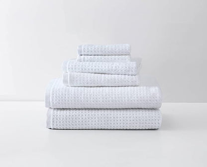 Tommy Bahama - Bath Towels, Highly Absorbent Cotton Bathroom Decor, Low Linting & Fade Resistant, Oeko-Tex Certified (Northern Pacific White, 6-Piece)