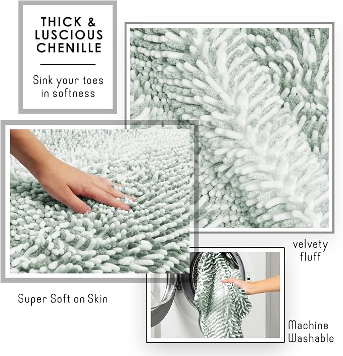 Clara Clark Bathroom Accessories Set - Bathroom Set, Bathroom Sets with Shower Curtain and Rugs, Shower Curtain Set with Bathroom Trash Can - Ombre Green - 22PC | 22 Piece Ombre Green Bathroom Accessories Set with Toothbrush Holder, Soap Dispenser, Soa...