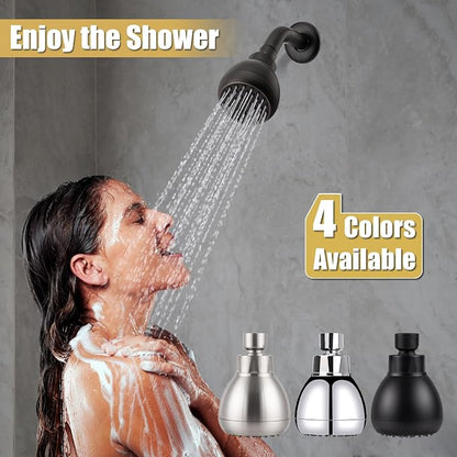 AISOSO High Pressure Shower Heads, Showerheads 3 Inches with 360 Rotation and Silicone Nozzles for Strong Spray Relaxing and Comfortable Shower, Oil Rubbed Bronze