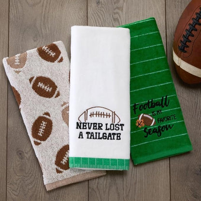 SKL Home Never Lost A Tailgate 2pc Hand Towel Set for Bath/Kitchen, Optic White