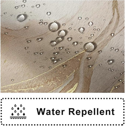 Brown Shower Curtain, Modern Brown Gold Grey Marble Shower Curtain for Bathroom Aesthetic Ink Texture Waterproof Shower Curtain Set with Hooks, 48x72 Inch