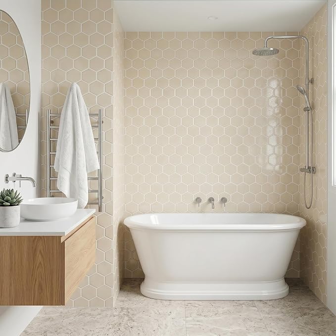 Arttown Peel and Stick 3D Wall Backsplash, 10-Sheet, 12" × 12" Cream Ivory | Subway Tile Self Adhesive Thicker Design Wall Tiles Panel Wallpaper for Bathroom Balcony Kitchen