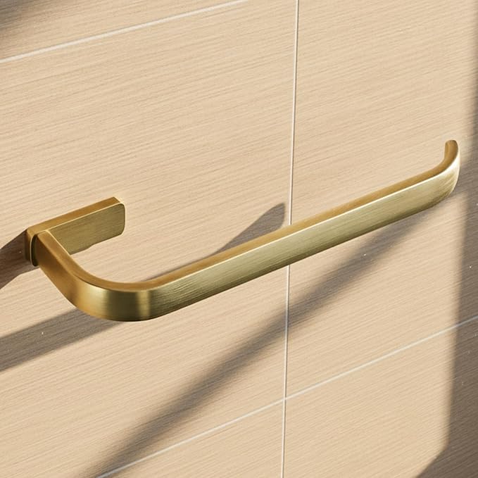 Flybath 2PC Set Toilet Paper Holder and Towel Holder Brushed Brass Antique | Rust-proof, Sturdy, Vintage Gold Hand Towel Ring Bar Rod Rack, Retro Loo Roll Holder Stand, Bathroom Accessories Wall Mount